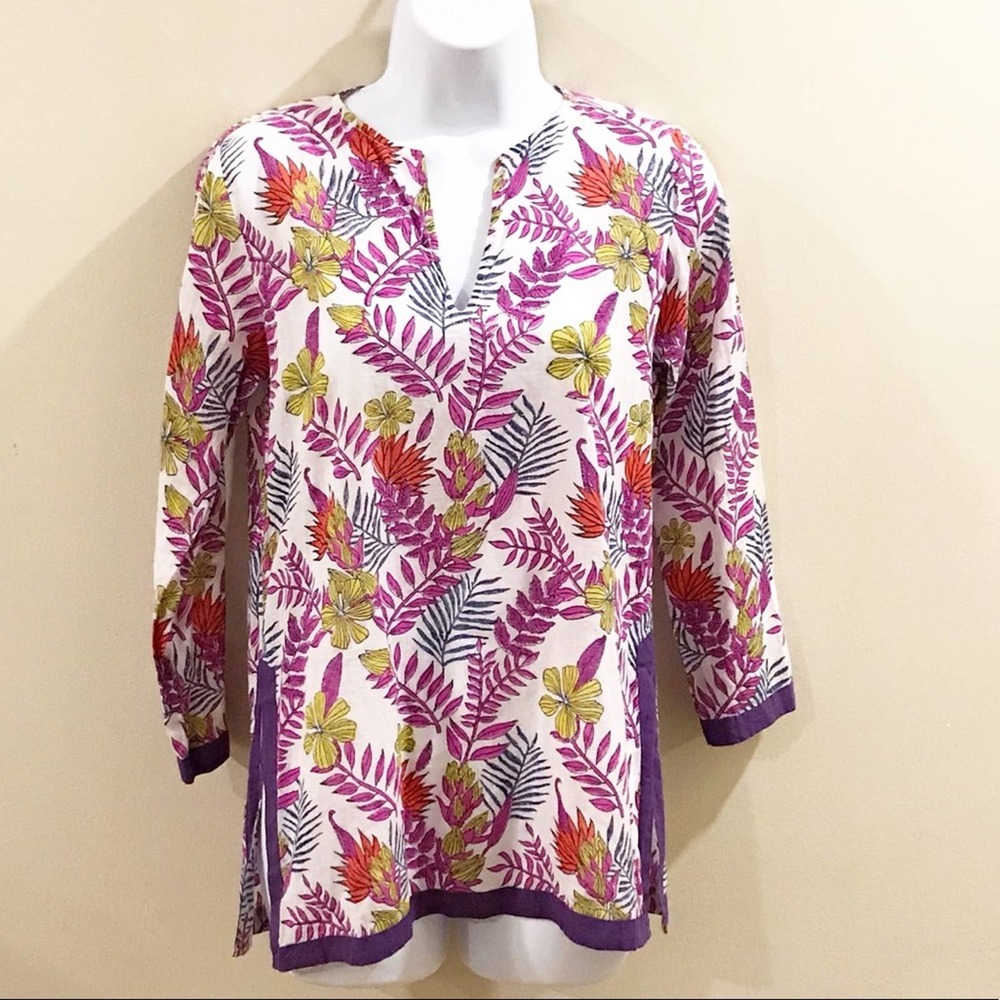 Roberta Roller Rabbit Floral Leaf Tunic Top XXS
